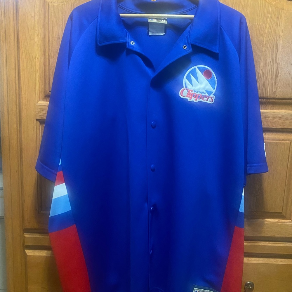 San Diego Clippers Warm Up Jersey Majestic Hardwood Classic Blue Size 13